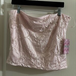 Blush Sequin Embellished Tube Top